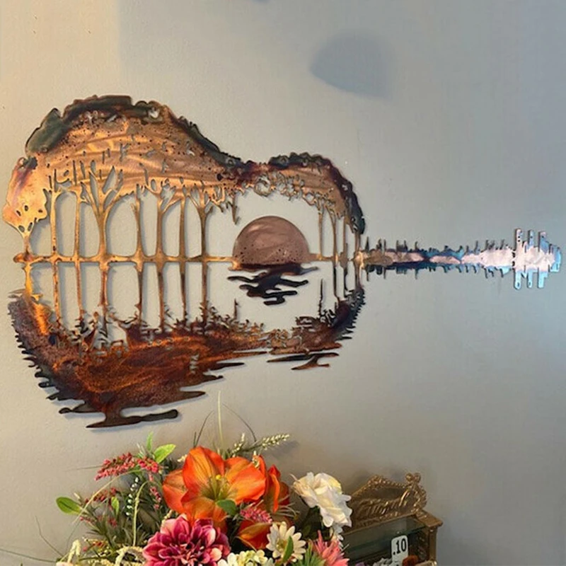 

Abstract Guitar Metal Guitarist Art Ideal Gift for Guitar Lover Hanging Ornament Home Decoration