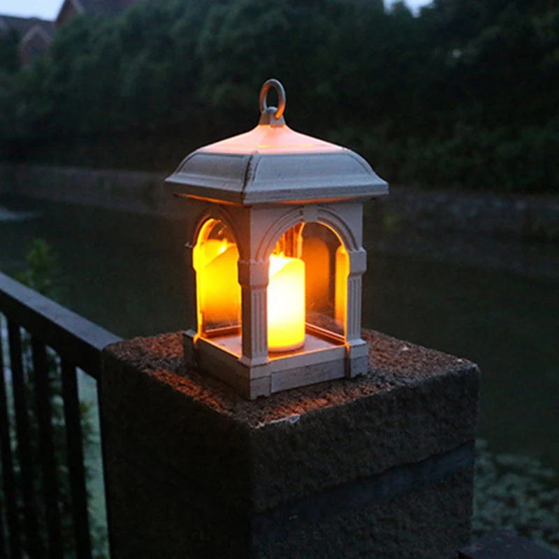 

Retro Solar Candle Lantern Outdoor Path Garden Lawn Solar Hanging Light Garden Decoration Waterproof LED Light Solar Lights-ABUX