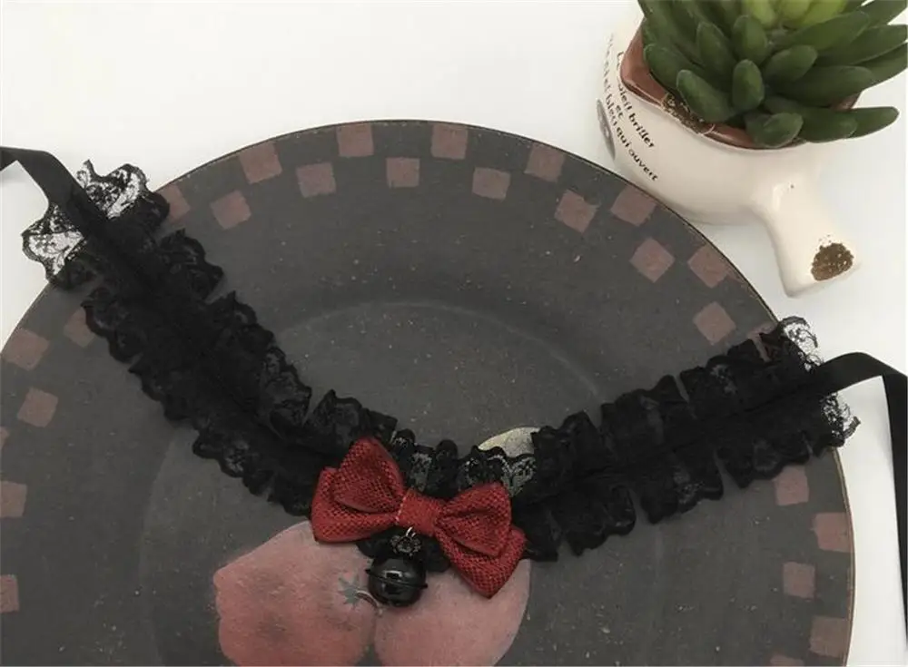 Милое колье в стиле Харадзюку ручной работы на шнуровке с колокольчиком и