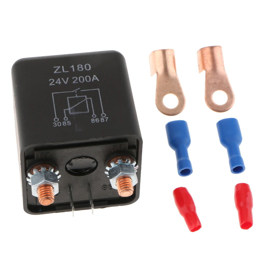 Сверхмощное автомобильное реле SPST 2 Pin 24V 200A + 4 клеммные аксессуары автоматические