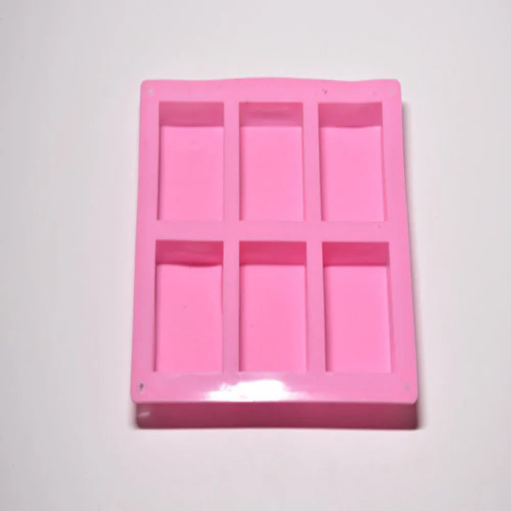 1PC 22.5-21.2.5CM 6 Cavity Plain Basic Rectangle Silicone Mould For Homemade Craft Soap Mold Cake Kitchen Hand Tools L*5 | Дом и сад