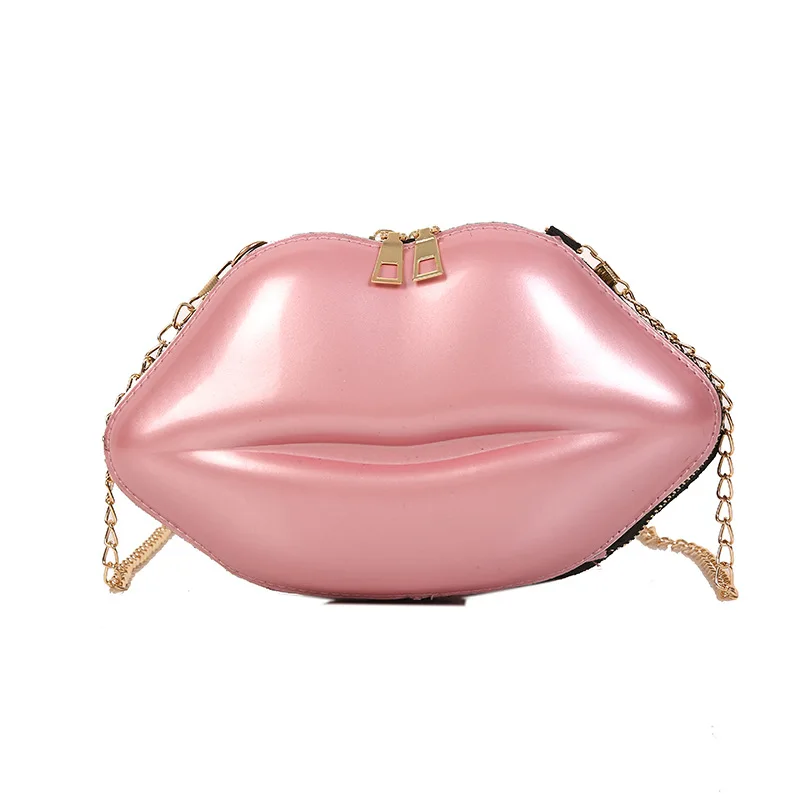 

Bags for Women 2020 New Personality Lip Shoulder Bag Wild Zipper Lady Messenger Bag Cute Female Mobile Phone Bag Chain Ladies