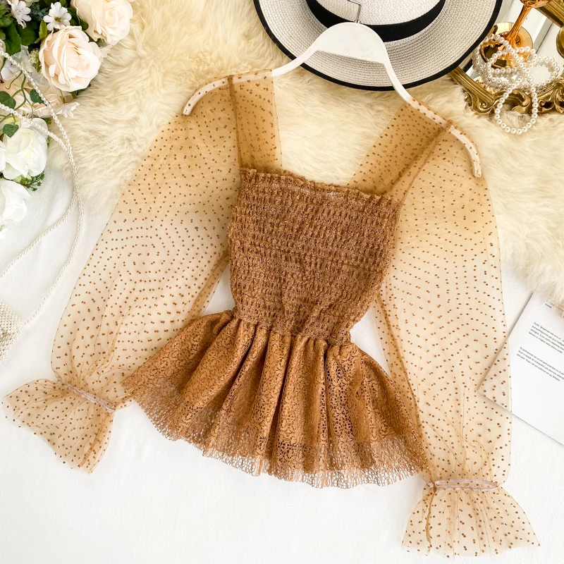 MUMUZI Топы женские Французский Ретро квадратный воротник блуза эластичная талия