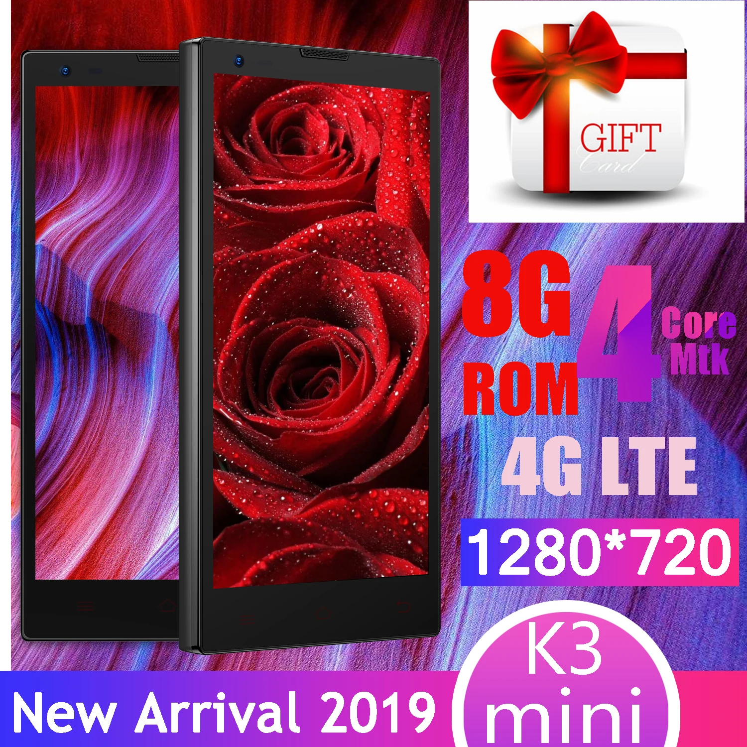 K3 мини смартфоны дешевые celulares четырехъядерный 1 грамм + 8 гром 4G LTE 8MP камера android