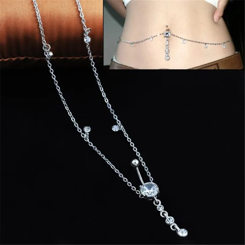 Синее циркониевое сексуальное кольцо для живота предотвращающее аллергию