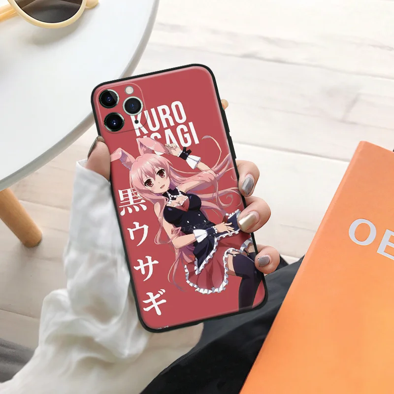 Чехол Kuro Usagi из аниме милая девушка мягкий силиконовый стеклянный чехол для