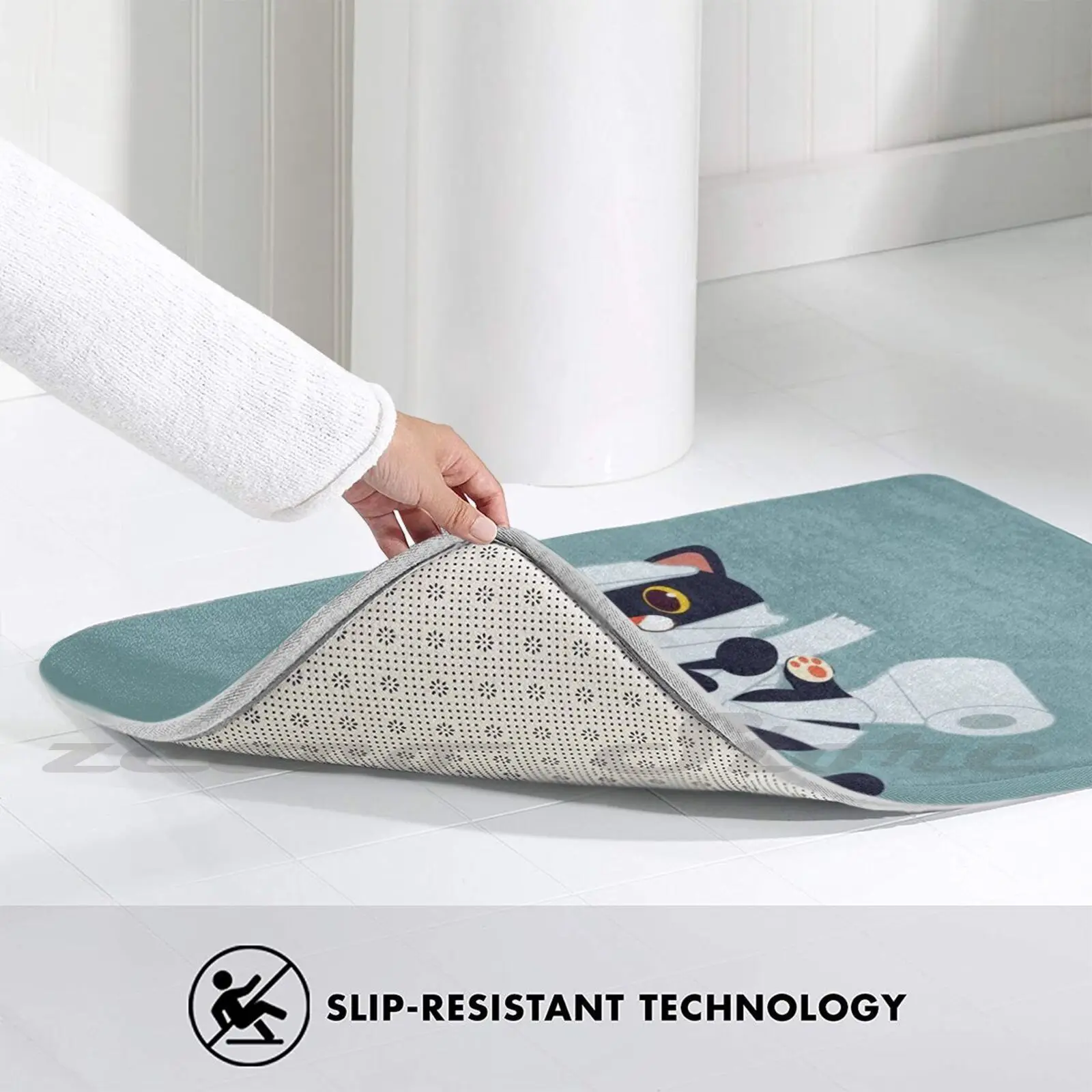 Милая Черная кошка персонаж мамы рулон с туалетной бумагой мягкий нескользящий