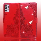 Чехол-книжка для Samsung A72, кожа, с блестками, Мягкий Силиконовый противоударный чехол для Samsung A72 5G