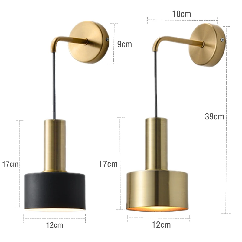 Скандинавский Железный прикроватный настенный светильник E27 лампа для магазина