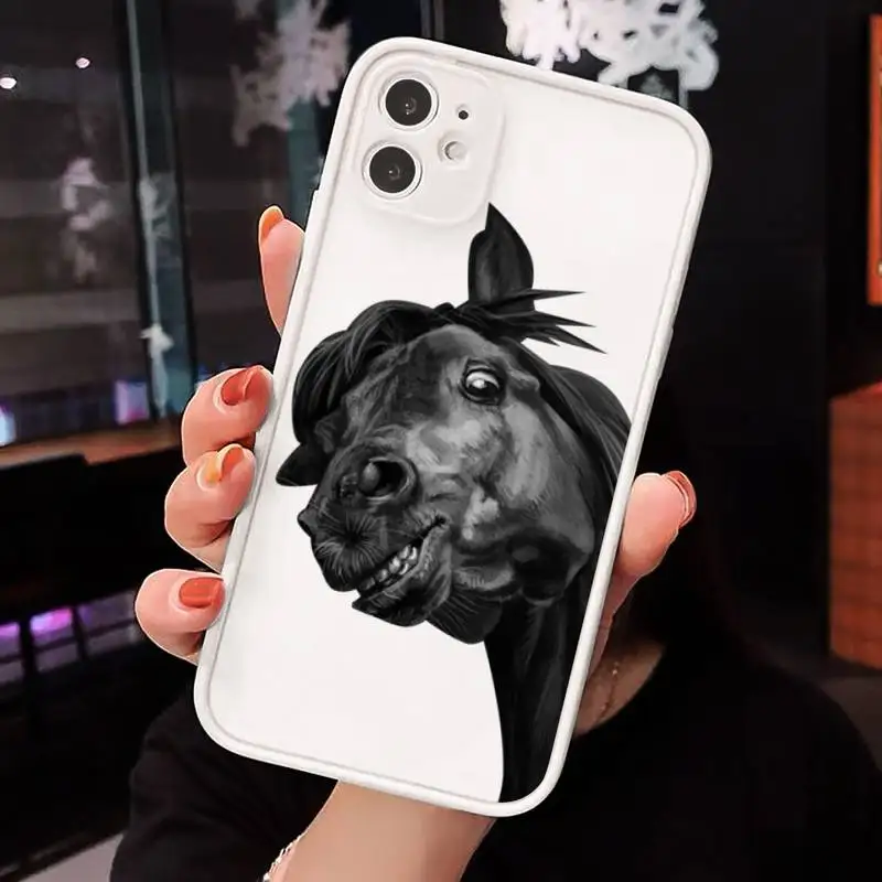 

Horse art cartoon design pattern Phone Case matte transparent For iphone 7 8 11 12 plus mini x xs xr pro max cover