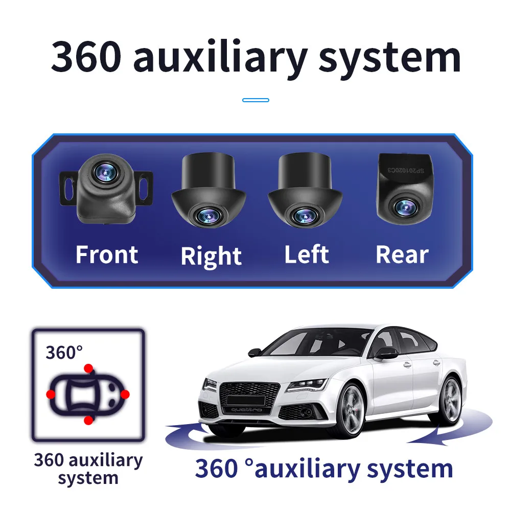 360 вспомогательная система 4G 8-ядерный DVR Android 10 автомобильное радио