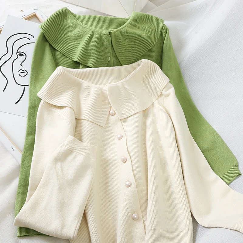 Cute sweater Autumn Winter Women Sweater Cardigans V neck Knit Girls Outwear Korean Chic Tops |