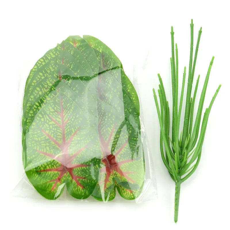 1 букет/12 листьев искусственные тропические листья поддельное дерево бонсай