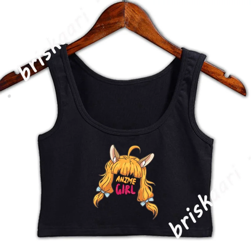 

Кроп-топ женский летний без рукавов с круглым вырезом