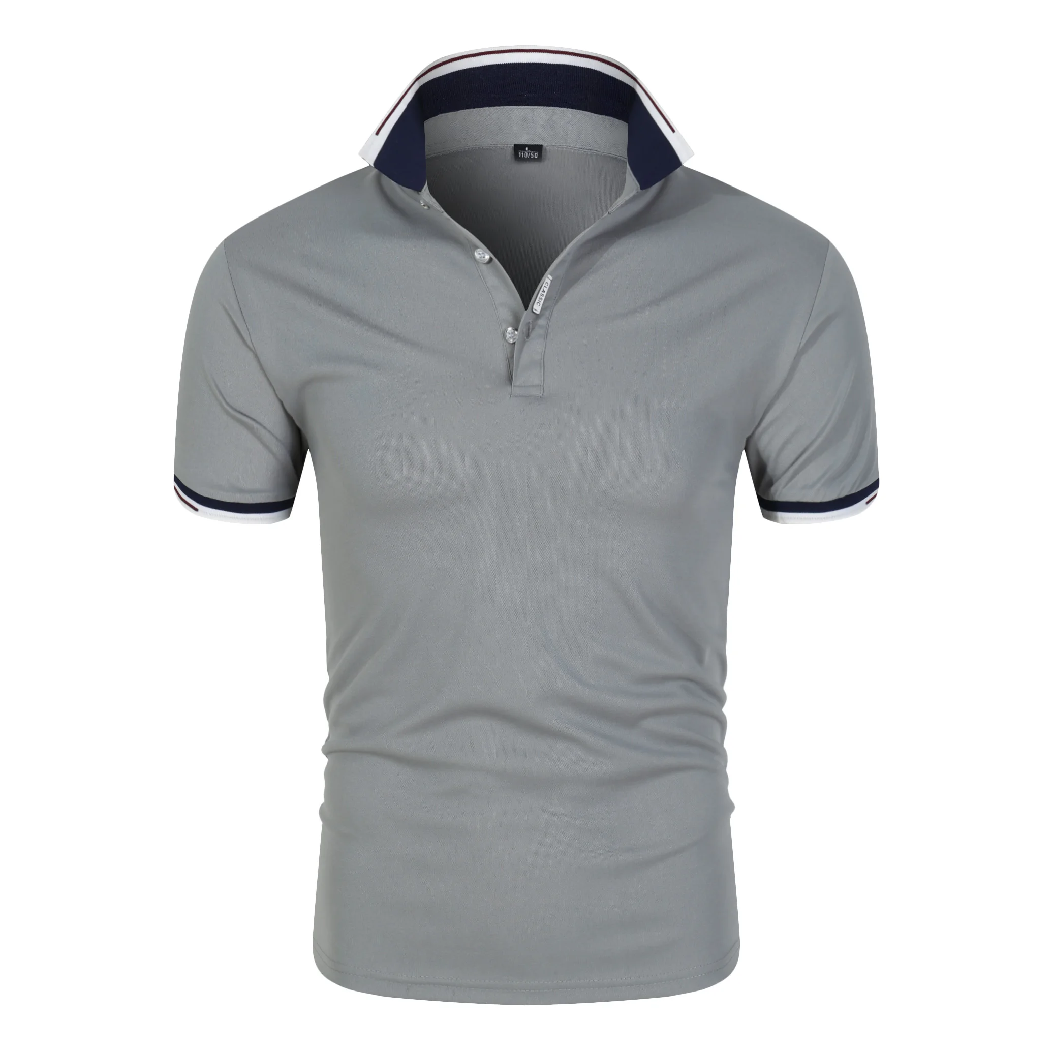 Summer short Sleeve Polo Shirt men Turn-over Collar fashion casual Slim Breathable Solid Color Business men's polo shirt homme | Мужская