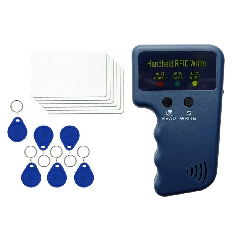 

Waterproof Handheld 125khz RFID Duplicator Key Copier Reader Writer ID Card Cloner Programmer Writable Key Cards Keyfobs