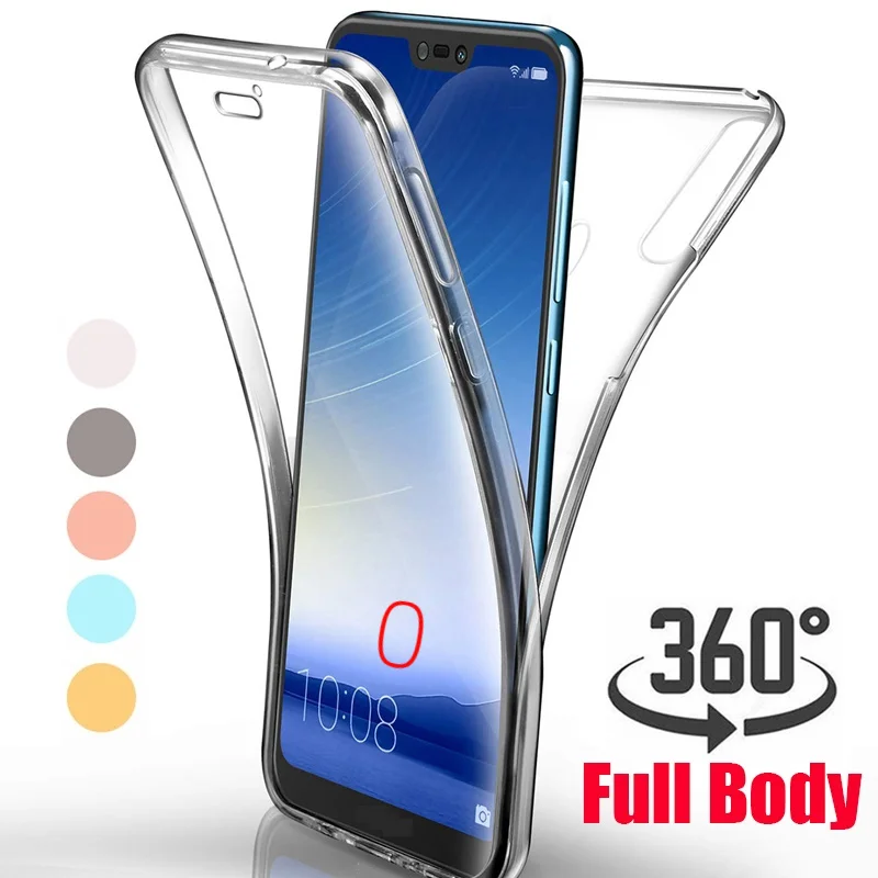360 полноразмерный силиконовый чехол для Samsung S10 Lite S20 Plus S7 Edge двойной прозрачный