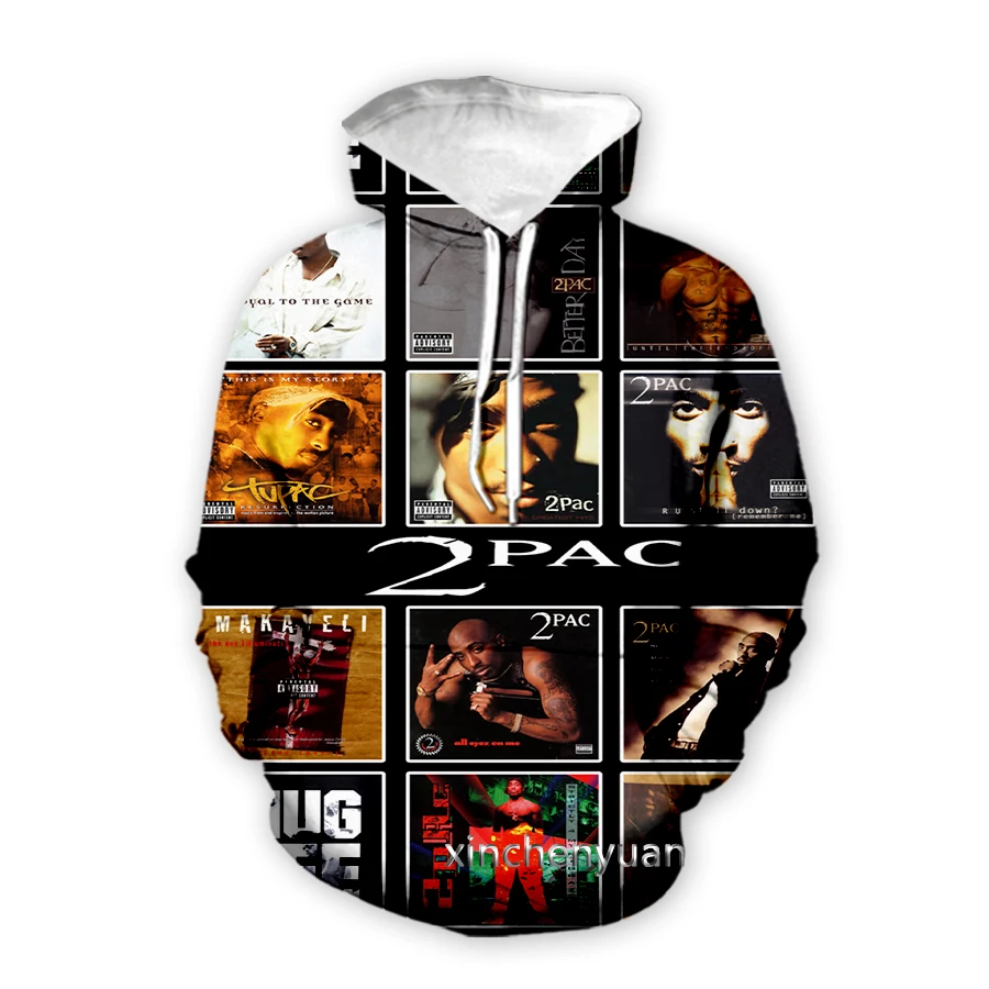 Xinchenyuan Новинка Мужская/женская одежда в стиле рэпера 2pac Тупак с 3D принтом модная