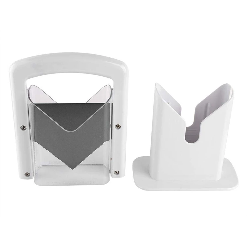 

Bagel Slicer Slicing Tool Stainless Steel Bread Cutters Toast Slicing Kitchen Tool in White