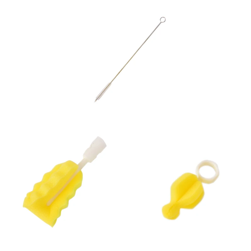 

3Pcs Baby Bottle Sponge Brush Cup Glass Washing Cleaning Kitchen Cleaner Tools