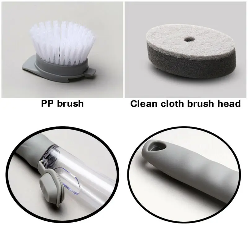 

Kitchen Wash Dishes Brush Sponge Automatic Liquid Filling Kitchen Cleaning Dish Bowl Washing Dispenser Kitchen Cleaner Tool