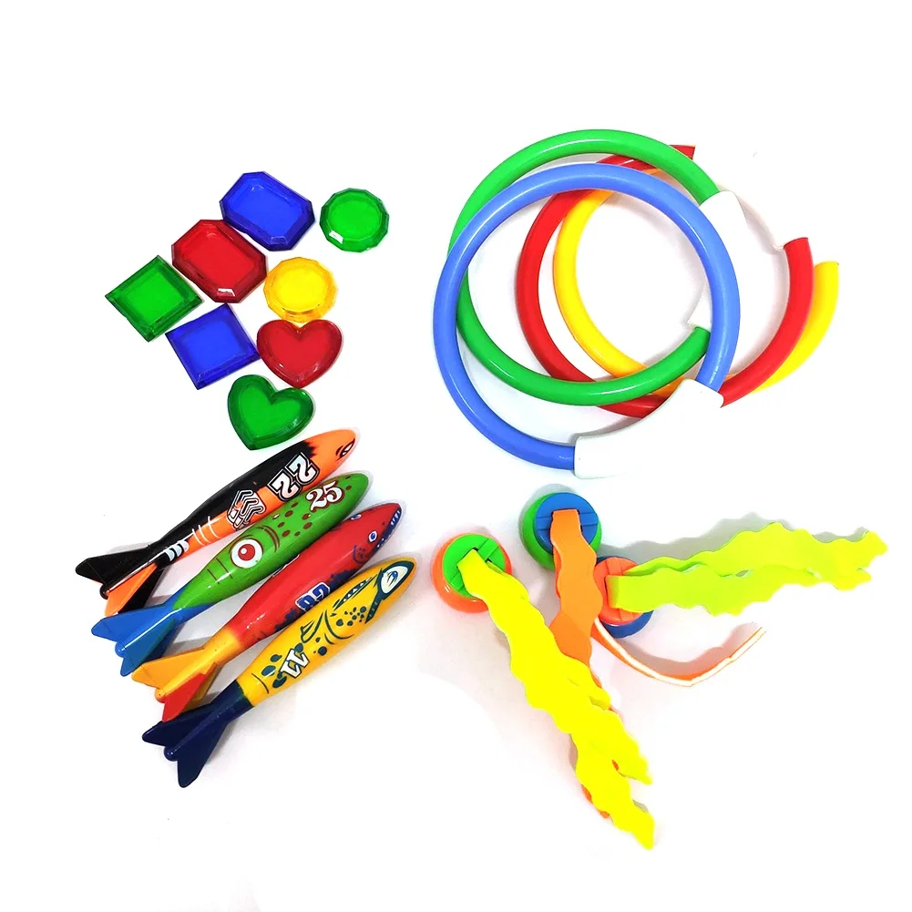 

Diving Training Suit Children Swimming Snorkeling Diving Fish Twill 22 Sets (4 Ring + 3 Stick +4 Torpedo +8 Gem +3 Seaweed)