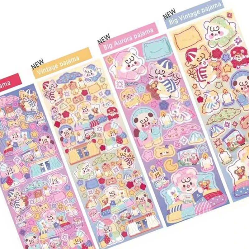 

Creative Cute Decoration Laser Stickers DIY Scrapbook Mobile Phone Stationery Happy Planning Aesthetic Stickers