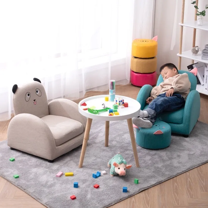 Мультяшная наклонная угловая дизайнерская детская софа мебель для гостиной