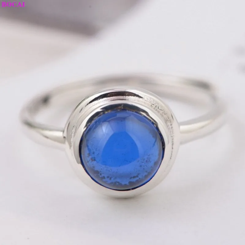 Женское кольцо из серебра 925 пробы с синим корундом | Украшения и аксессуары
