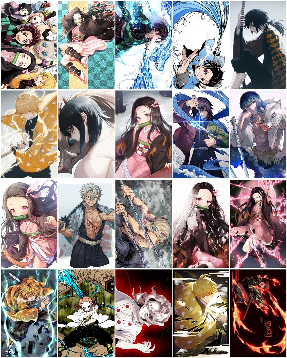 20 шт. один набор демон Slayer Kimetsu No Yaiba Аниме Манга карты Пастер IC наклейки