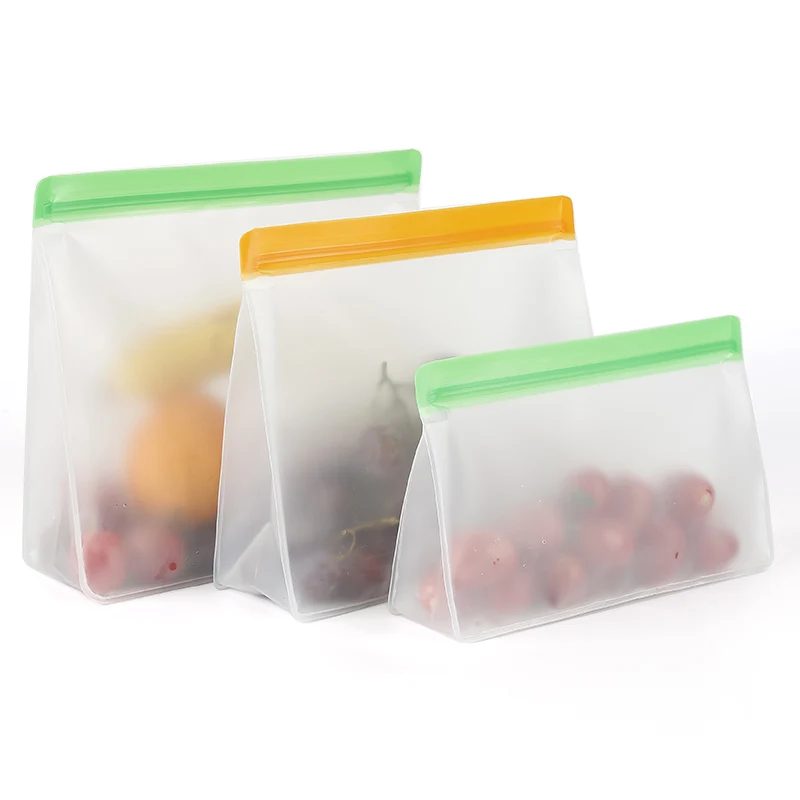 

Food Storage PEVA Containers Set Stand Up Fresh Bags Zip Silicone Reusable Lunch Fruit Leakproof Cup Freezer Vegetable Cup Bowl