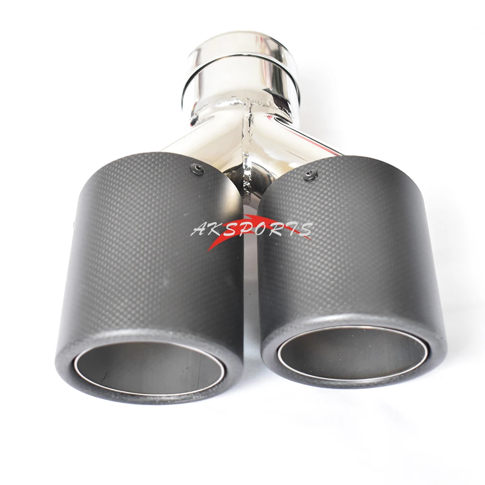 

Universal car Model Dual Carbon fiber stainless steel universal Auto exhaust tip end muffler pipe For Right Side
