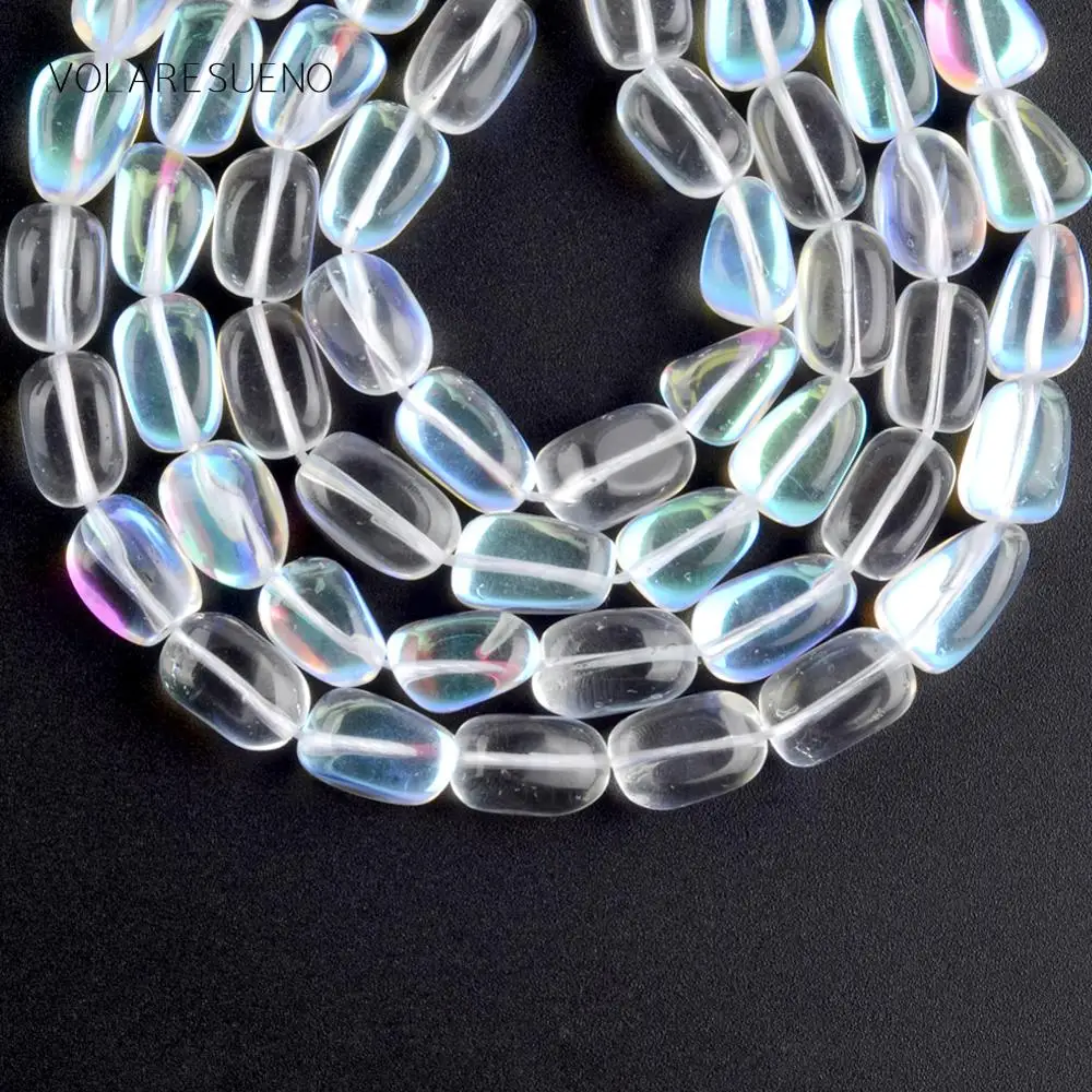 Бусины из натурального камня неправильной формы гладкие белые бусины лунного