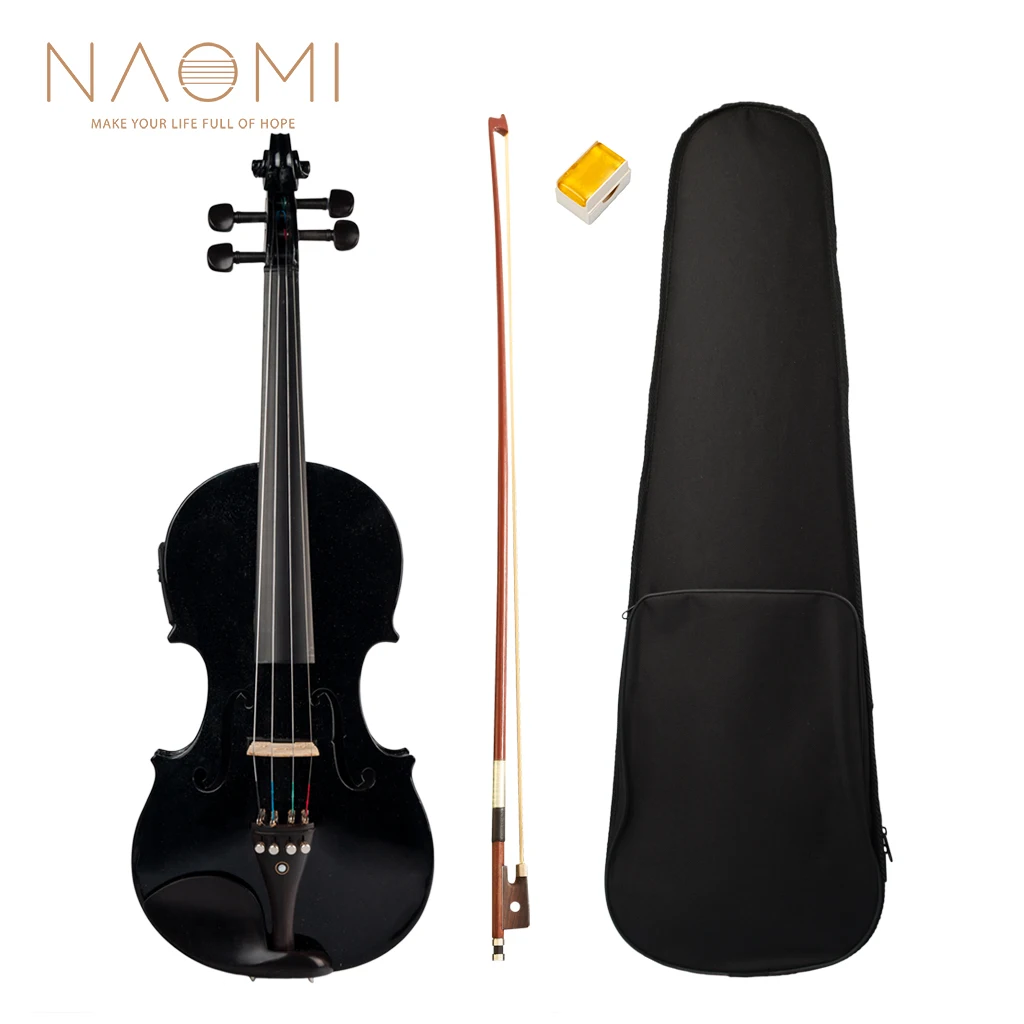 Полноразмерная скрипка NAOMI 4/4 акустическая электрическая корпус из массива