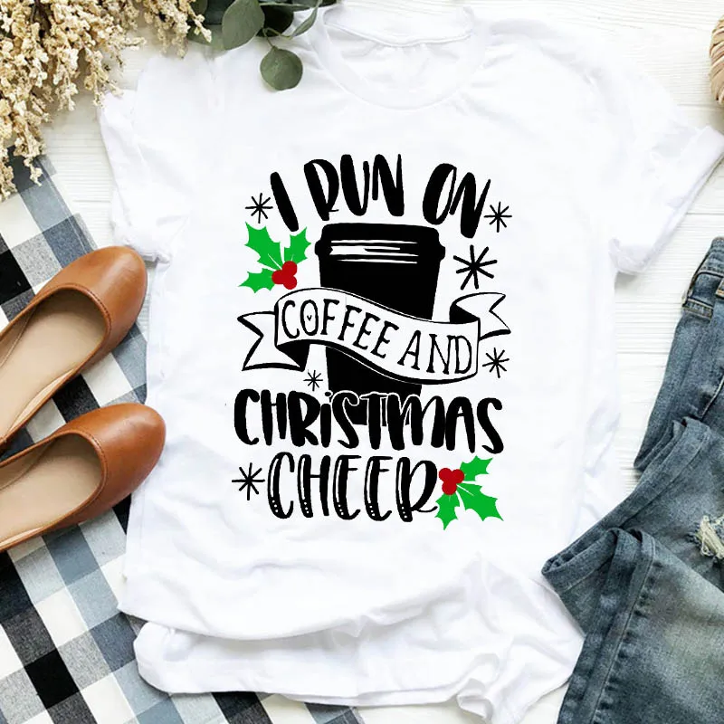 

Merry Christmas Cute Deer Print T Shirt Women Short Sleeve O Neck Loose Tshirt Summer Women Tee Shirt Tops Camisetas Mujer
