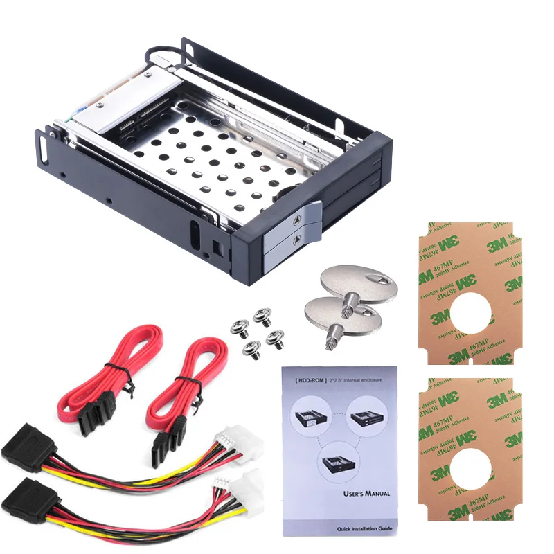 Unеop dual bay 2 5 дюймовый SATA Внутренний жесткий диск мобильный стеллаж для флоппи ПК