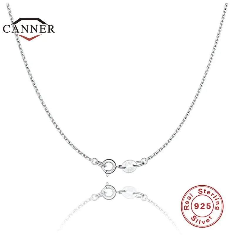 

CANNER 925 Sterling Silver Fashion Simple Classic Chain Necklace for Women Men Party Wedding Clavicle Necklaces Jewelry Gifts