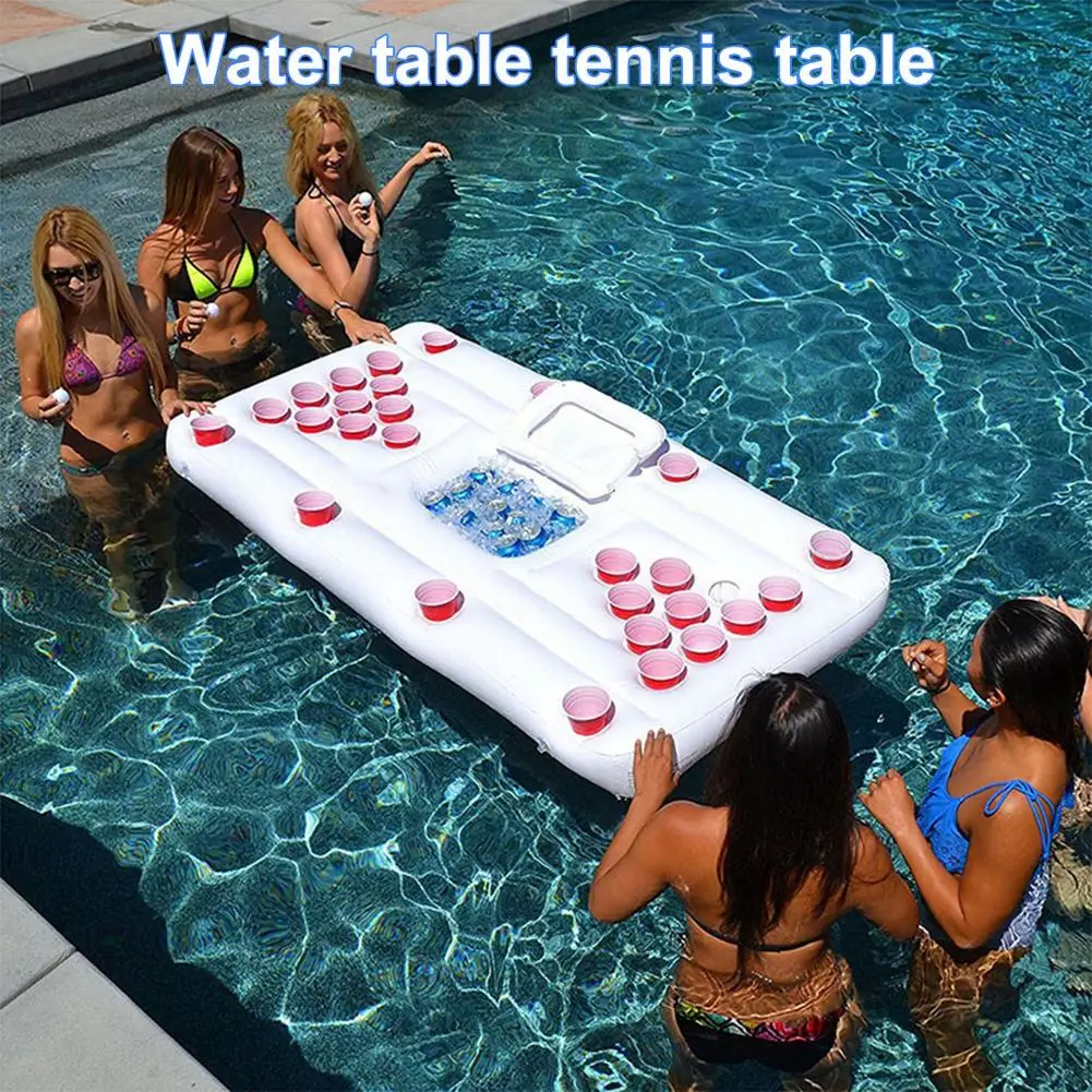 

Beer Table Inflatable Floating Drainage Table Tennis Game Table Beer Drinking Cooler TableTray Ice Bucket Serving Salad Bar Cup