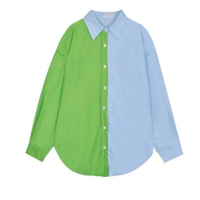 

ZHISILAO Retro Patchwork Blouse Women Loose Long Sleeve Shirts Mujer Autumn 2020 Tops Casual Harajuku Blousa Streetwear Tops