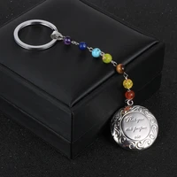 7 chakra magic photo pendant key chain memory floating locket couple anniversary jewelry gift 2020 new keychain key holder