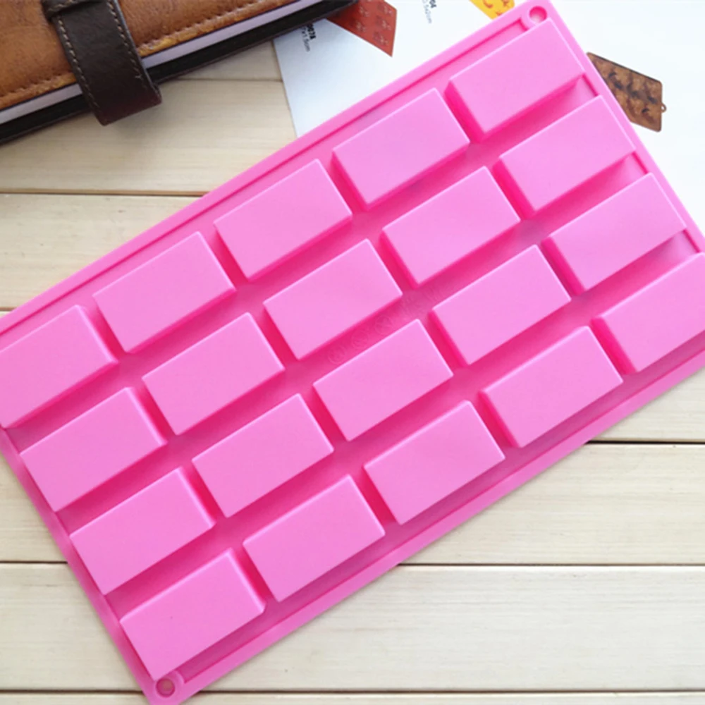20 даже прямоугольный кубика льда силикона конфеты шоколадный торт форма для