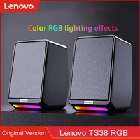 Lenovo TS38 TWS Speaker Sound Box With RGB Light Channel HiFi Stereo Sound USB 3 5mm Jack For Laptop Computer Gaming