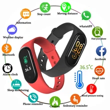 M4pro Smart Digital Watch Temperature Bracelet color screen with Heart Rate Monitoring Running Pedom
