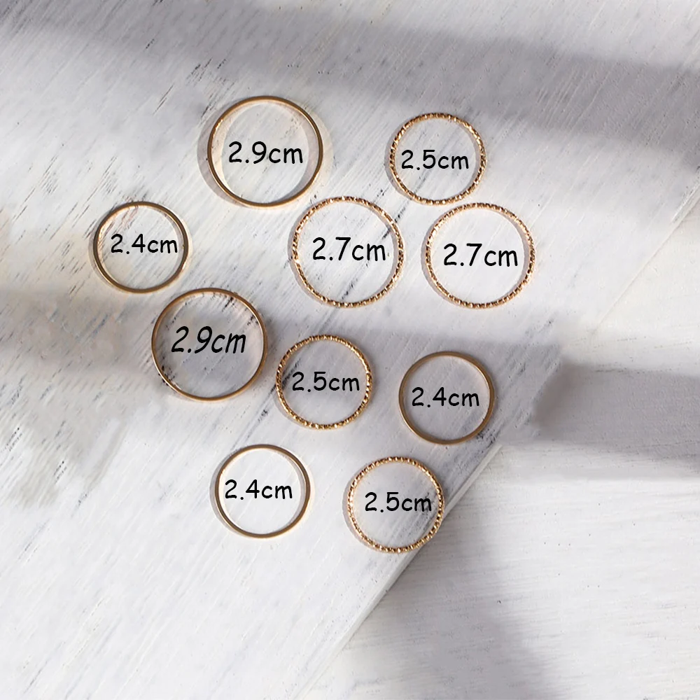 

10 Pcs/Set 2020 Fashion Simple Design anillos Vintage Gold Silver Color Joint Rings Sets for Women Jewelry Korean Version Joint