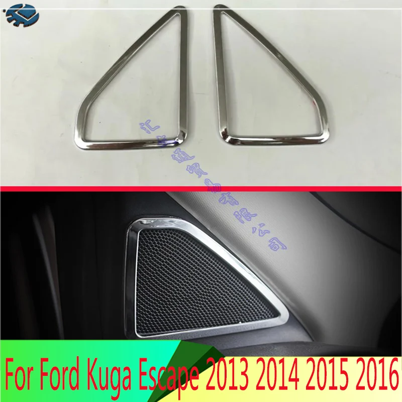 

ABS Chrome Interior Tweeter Cover Trim For Ford Kuga Escape 2013 2014 2015 2016