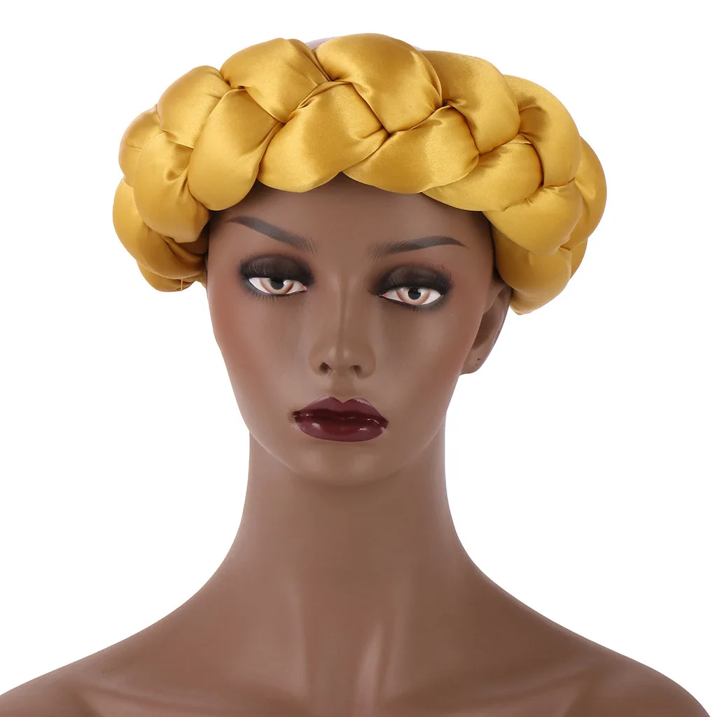 

new exaggerated big satin sponge headband fashion decorative hair accessories sponge twist braid Hair Bandшарф