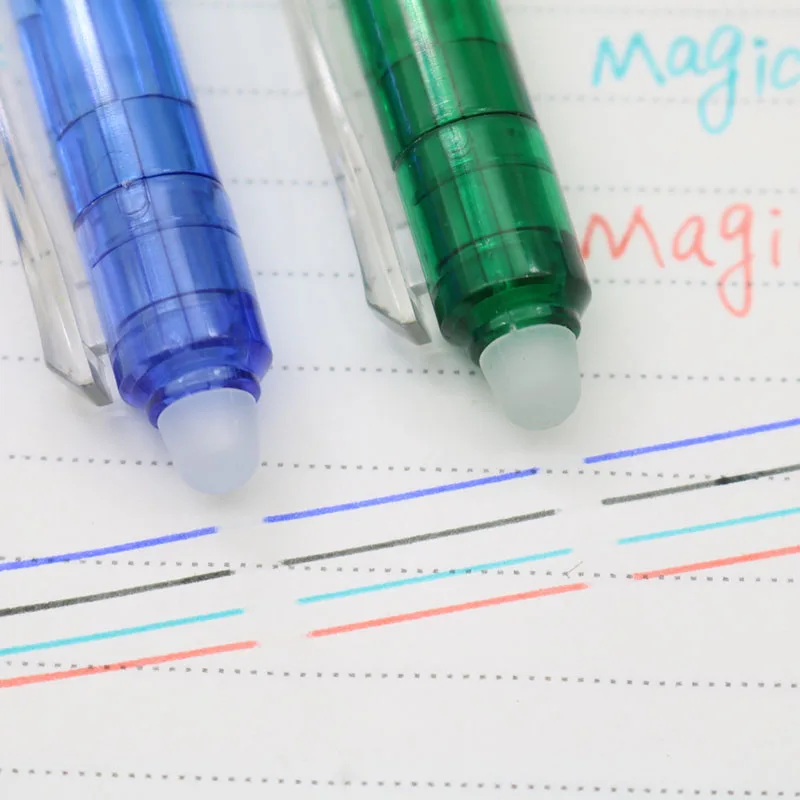 0.5mm Erasable Gel Pen Set with Blue, Black, Green, and Red Ink - Magic Erasable Refill for School and Office Writing Tools image 6