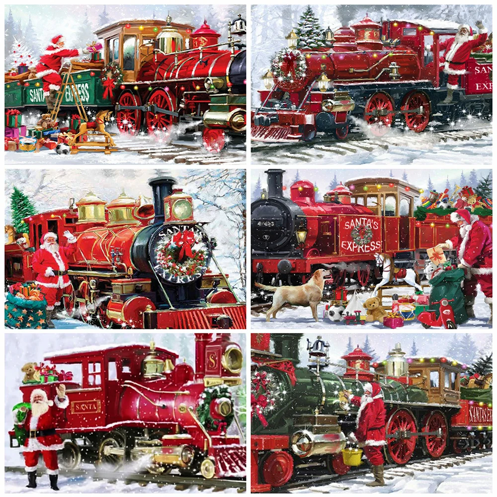 5D DIY Санта Клаус поезд алмазов картина Стразы искусство полная Алмазная вышивка