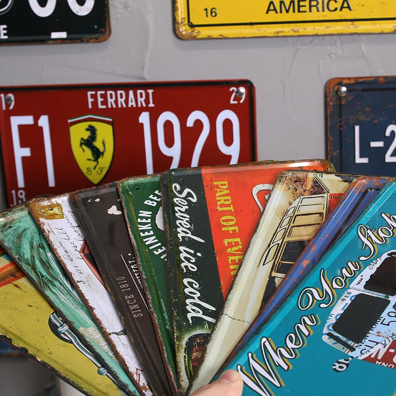 Американские винтажные металлические жестяные знаки американский номерной знак