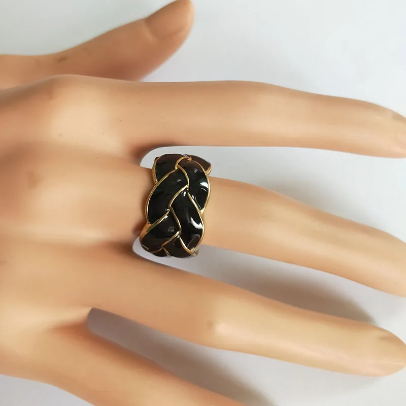 Модные европейские и американские кольца ювелирных изделий новые золотые черные кольца для женщин подарок с доставкой.